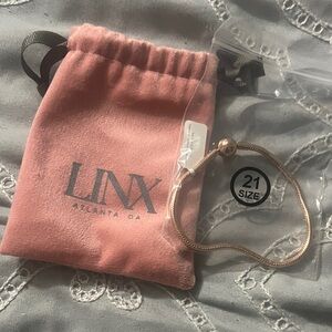 Linx Rose Gold Snake Chain Bracelet with Pink Velvet Pouch